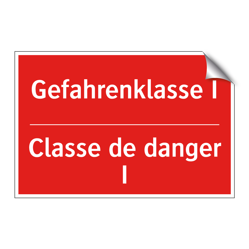 Gefahrenklasse I - Classe de danger I