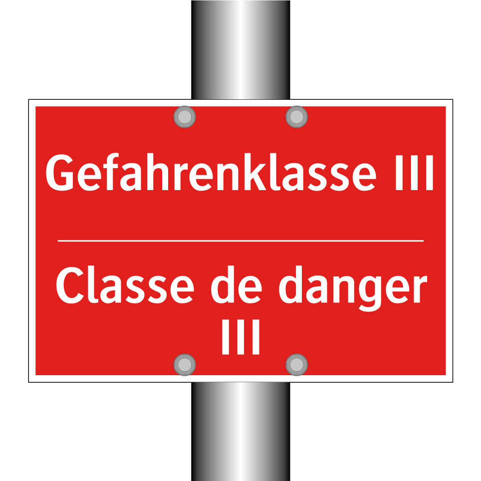 Gefahrenklasse III - Classe de danger III