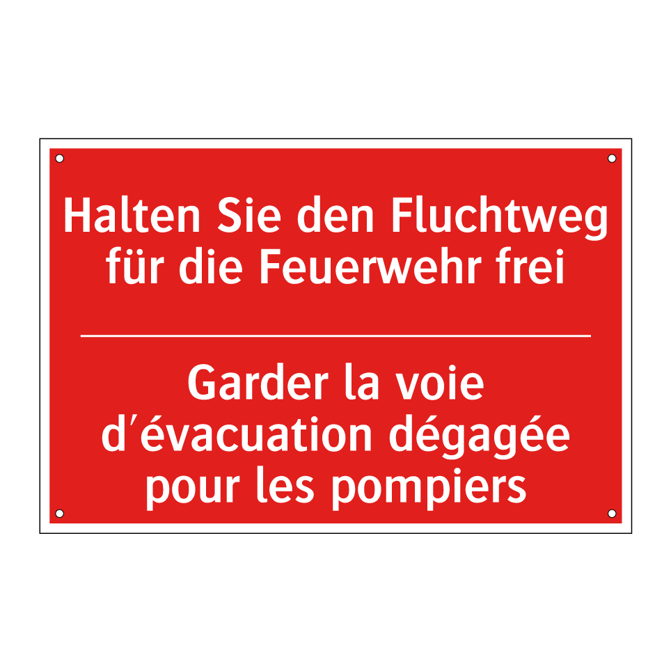 Halten Sie den Fluchtweg für die  /.../ - Garder la voie d'évacuation dégagée  /.../