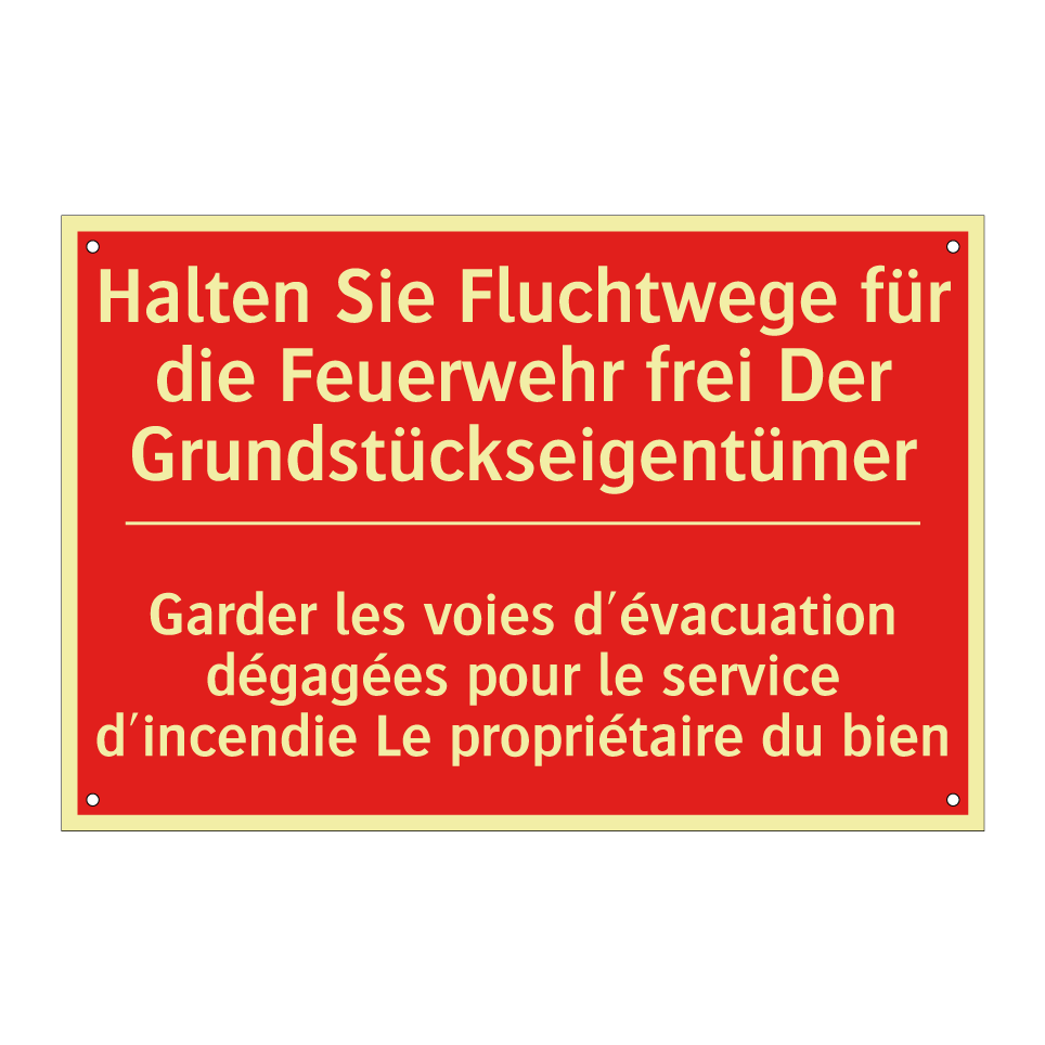 Halten Sie Fluchtwege für die  /.../ - Garder les voies d'évacuation  /.../