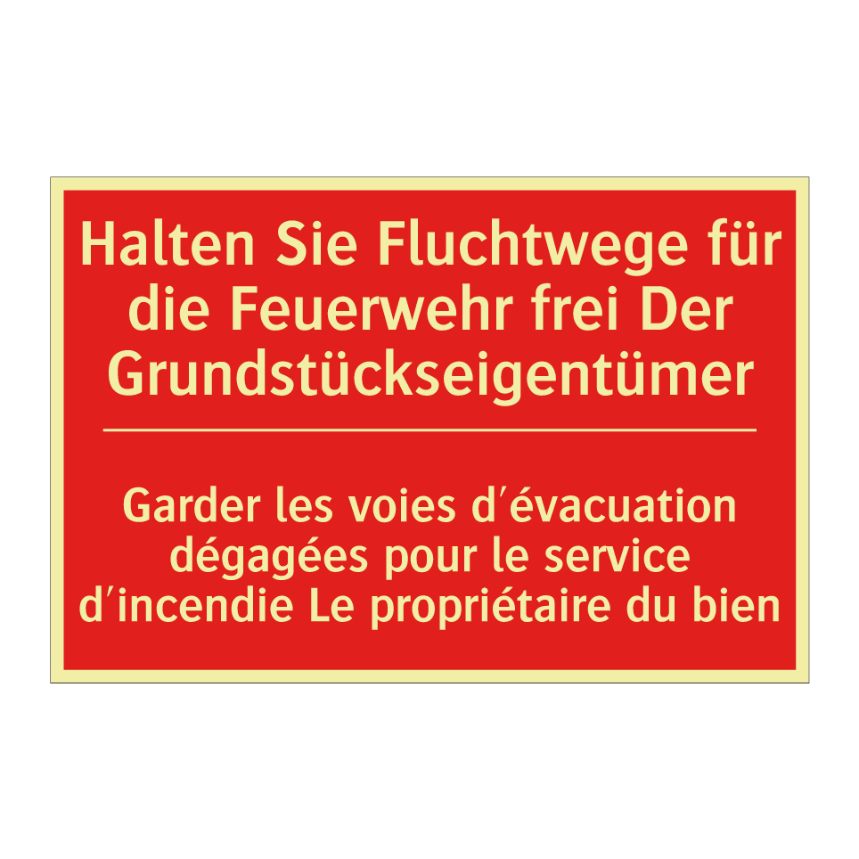 Halten Sie Fluchtwege für die  /.../ - Garder les voies d'évacuation  /.../