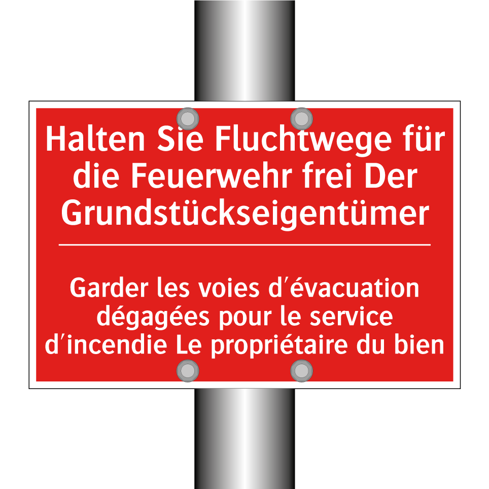 Halten Sie Fluchtwege für die  /.../ - Garder les voies d'évacuation  /.../