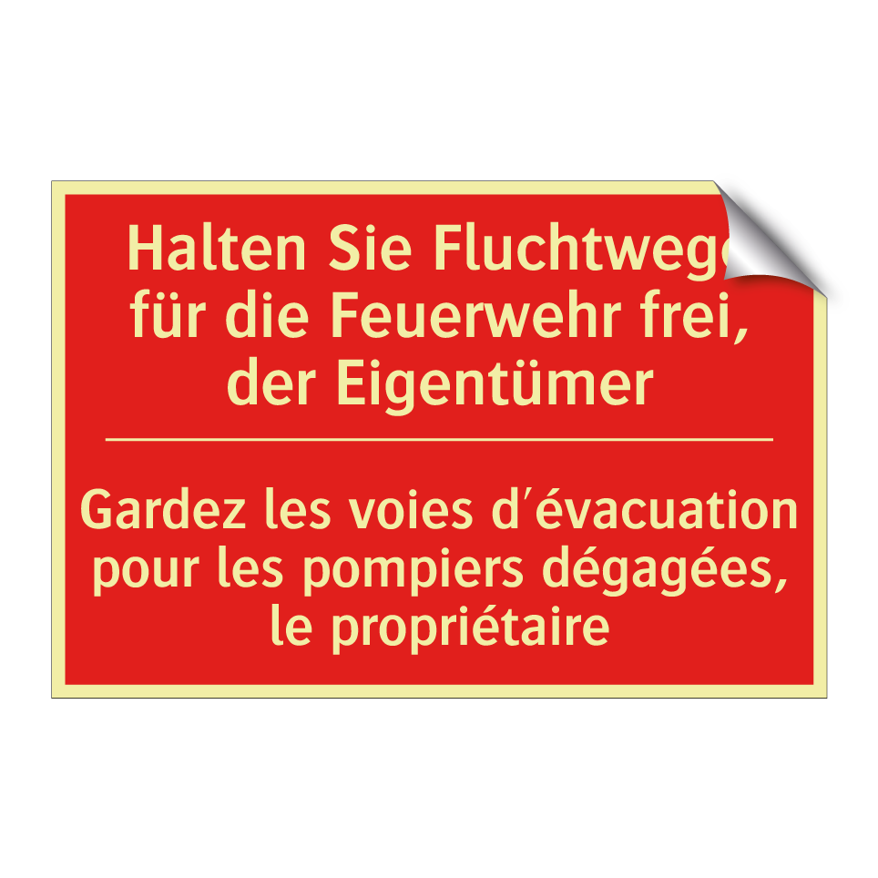 Halten Sie Fluchtwege für die  /.../ - Gardez les voies d'évacuation  /.../