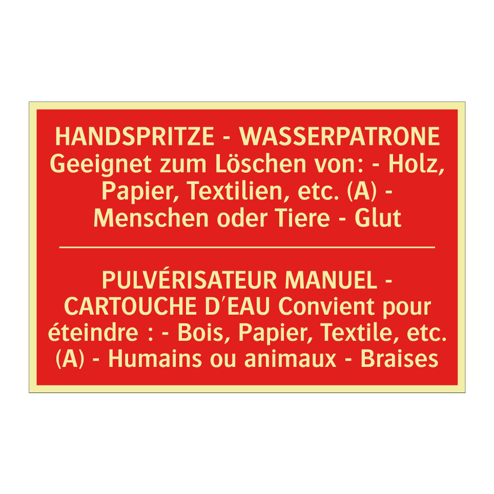 HANDSPRITZE - WASSERPATRONE Geeignet  /.../ - PULVÉRISATEUR MANUEL - CARTOUCHE  /.../