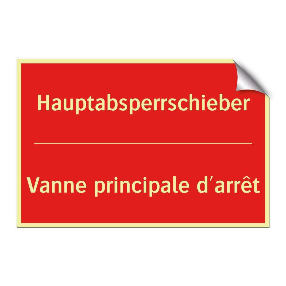 Hauptabsperrschieber - Vanne principale d'arrêt