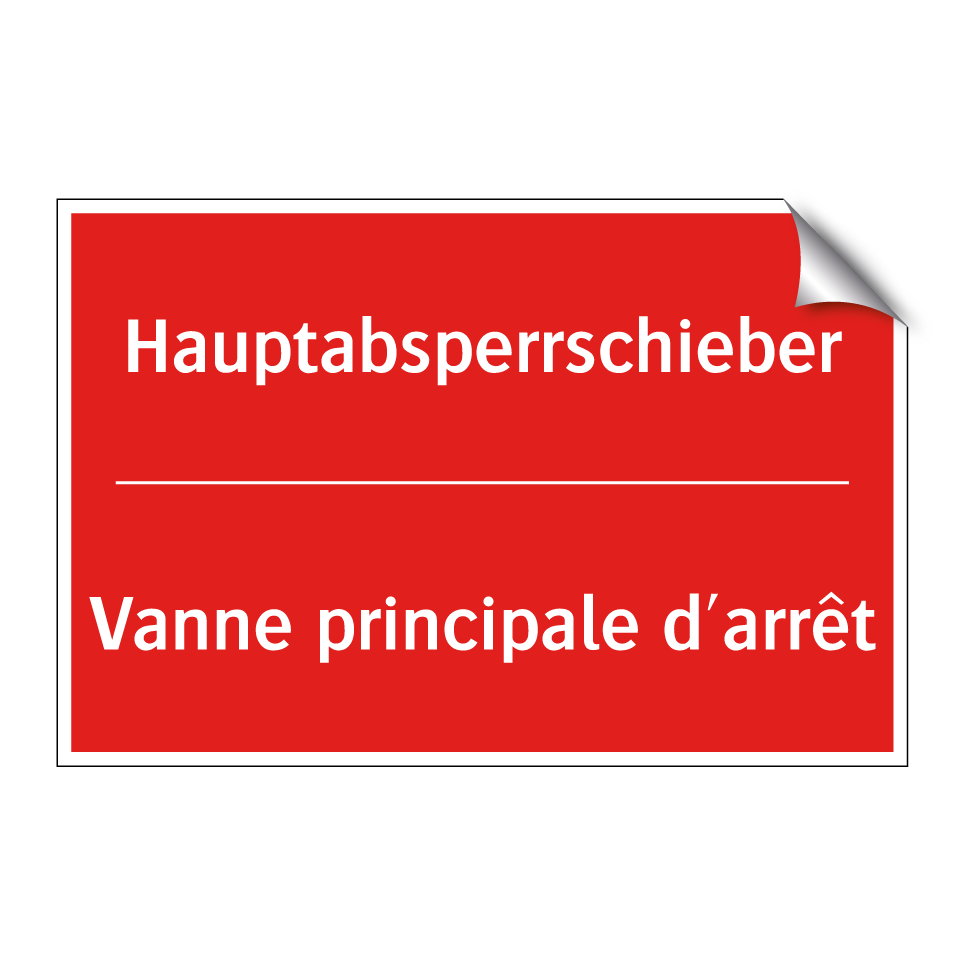 Hauptabsperrschieber - Vanne principale d'arrêt