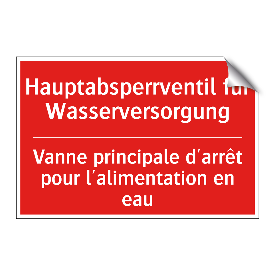 Hauptabsperrventil für Wasserversorgung /.../ - Vanne principale d'arrêt pour  /.../