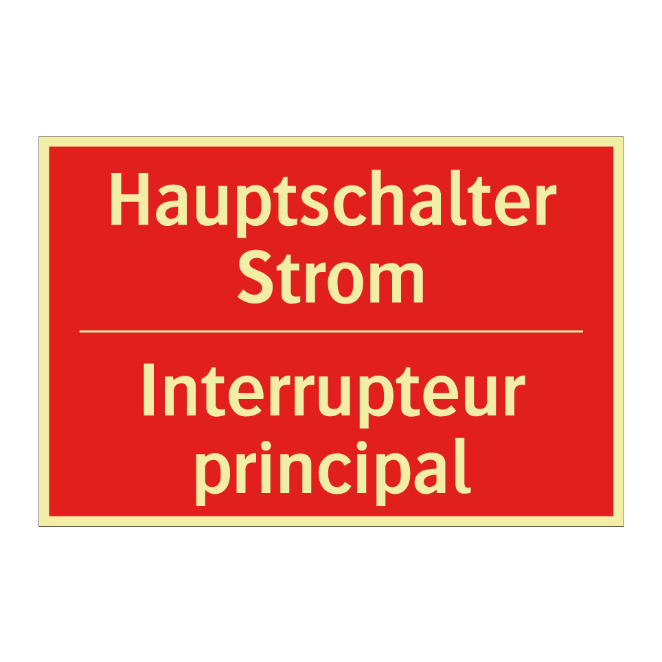 Hauptschalter Strom - Interrupteur principal