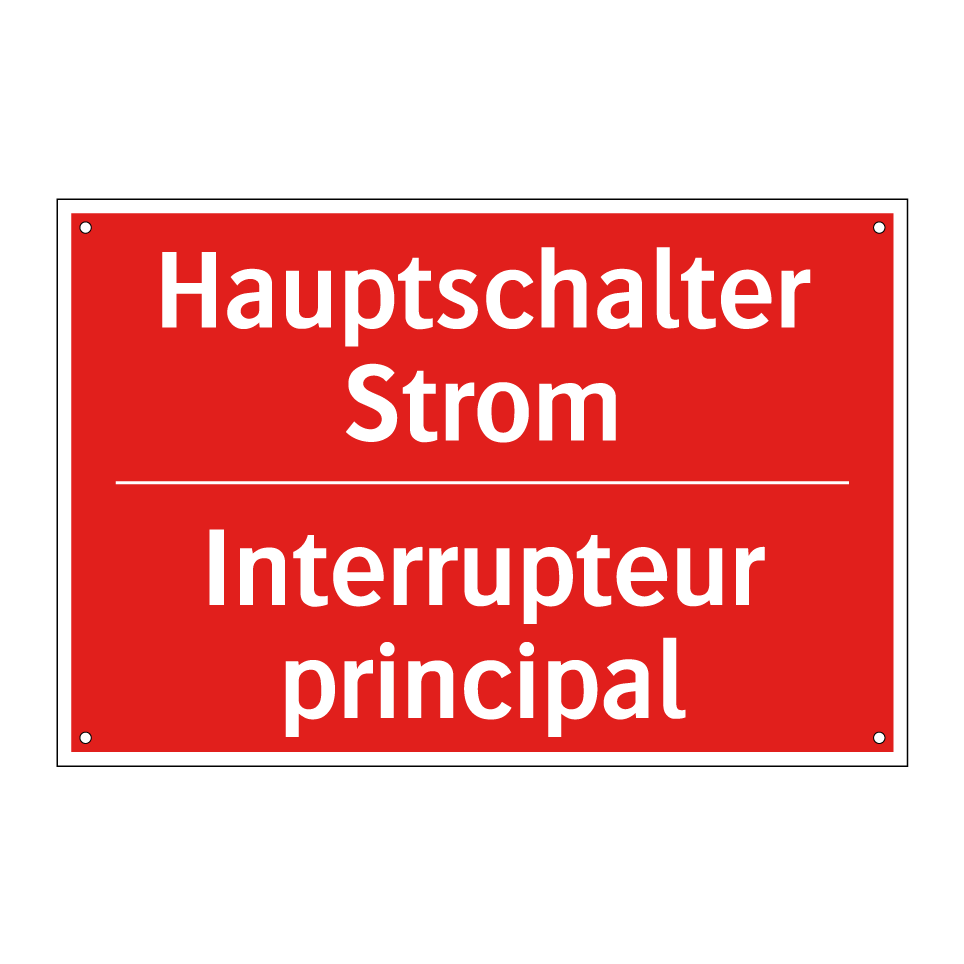 Hauptschalter Strom - Interrupteur principal