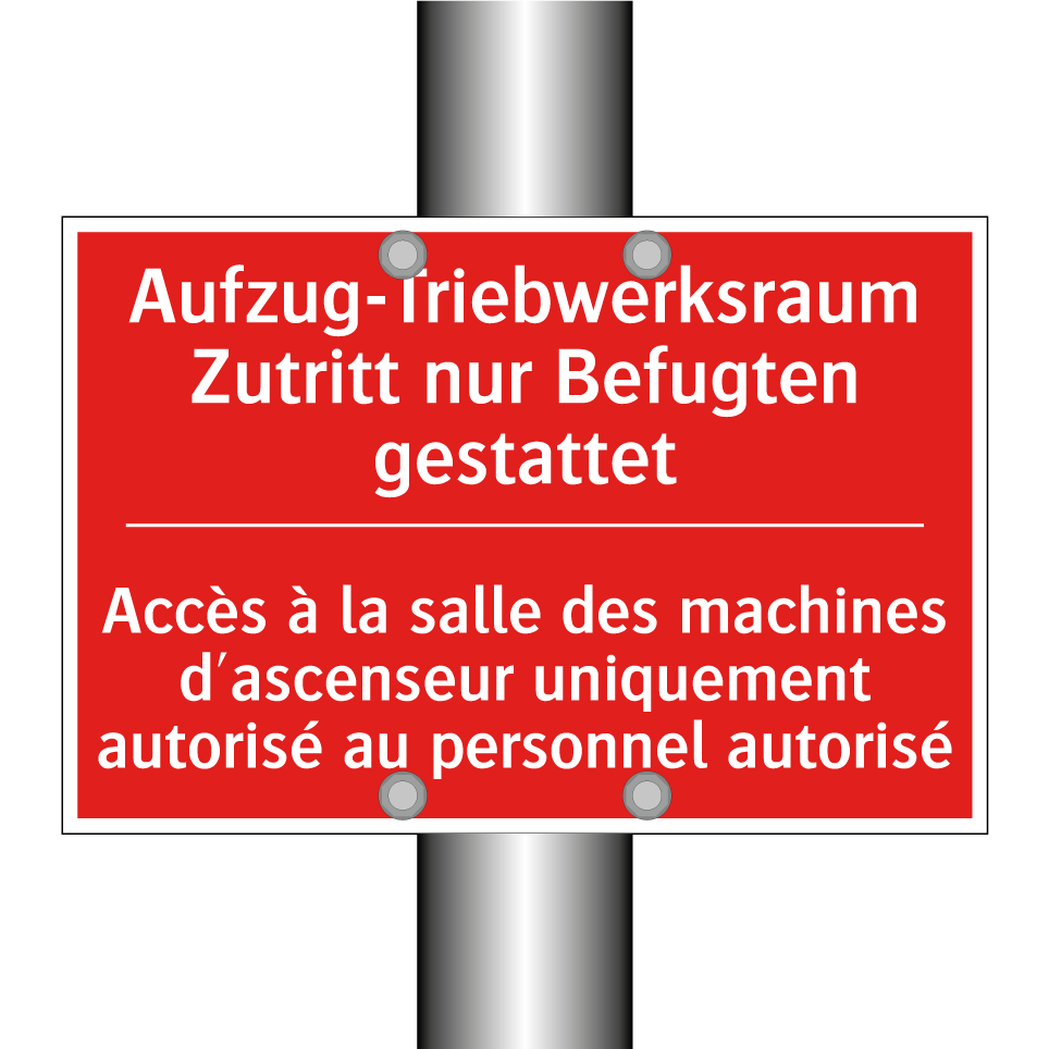 Aufzug-Triebwerksraum Zutritt  /.../ - Accès à la salle des machines  /.../