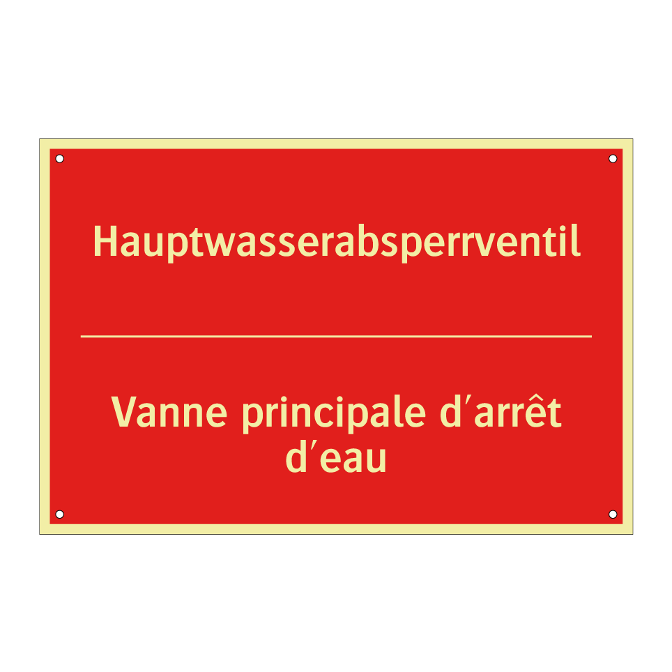 Hauptwasserabsperrventil - Vanne principale d'arrêt d'eau