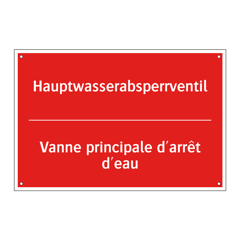 Hauptwasserabsperrventil - Vanne principale d'arrêt d'eau