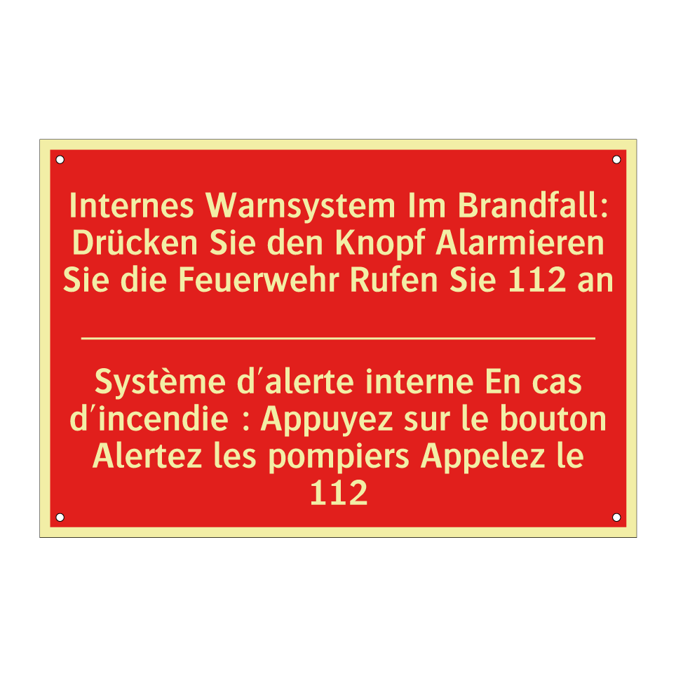 Internes Warnsystem Im Brandfall:  /.../ - Système d'alerte interne En cas  /.../