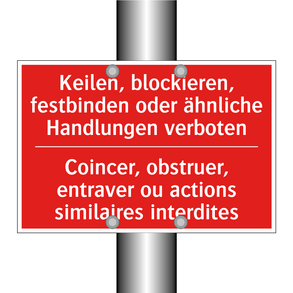 Keilen, blockieren, festbinden  /.../ - Coincer, obstruer, entraver ou  /.../