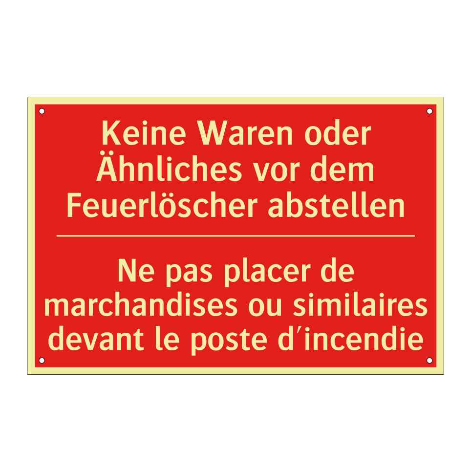 Keine Waren oder Ähnliches vor  /.../ - Ne pas placer de marchandises  /.../