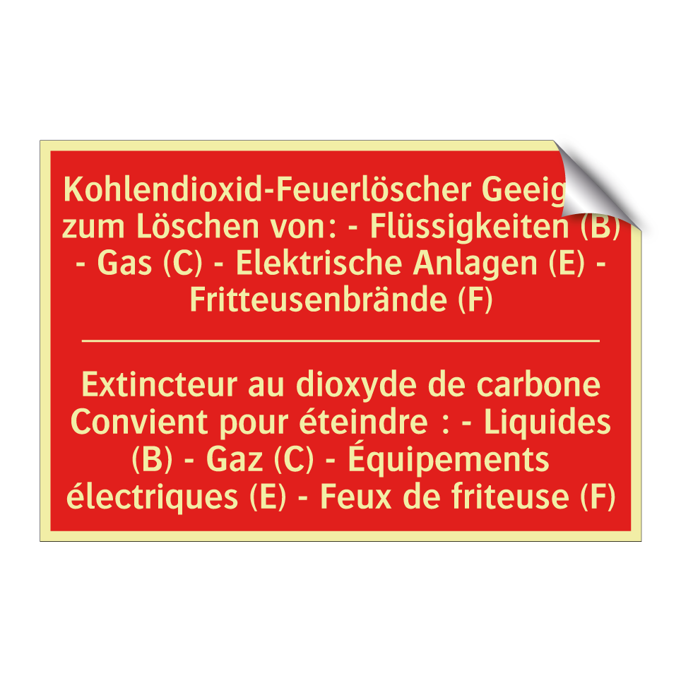 Kohlendioxid-Feuerlöscher Geeignet  /.../ - Extincteur au dioxyde de carbone  /.../