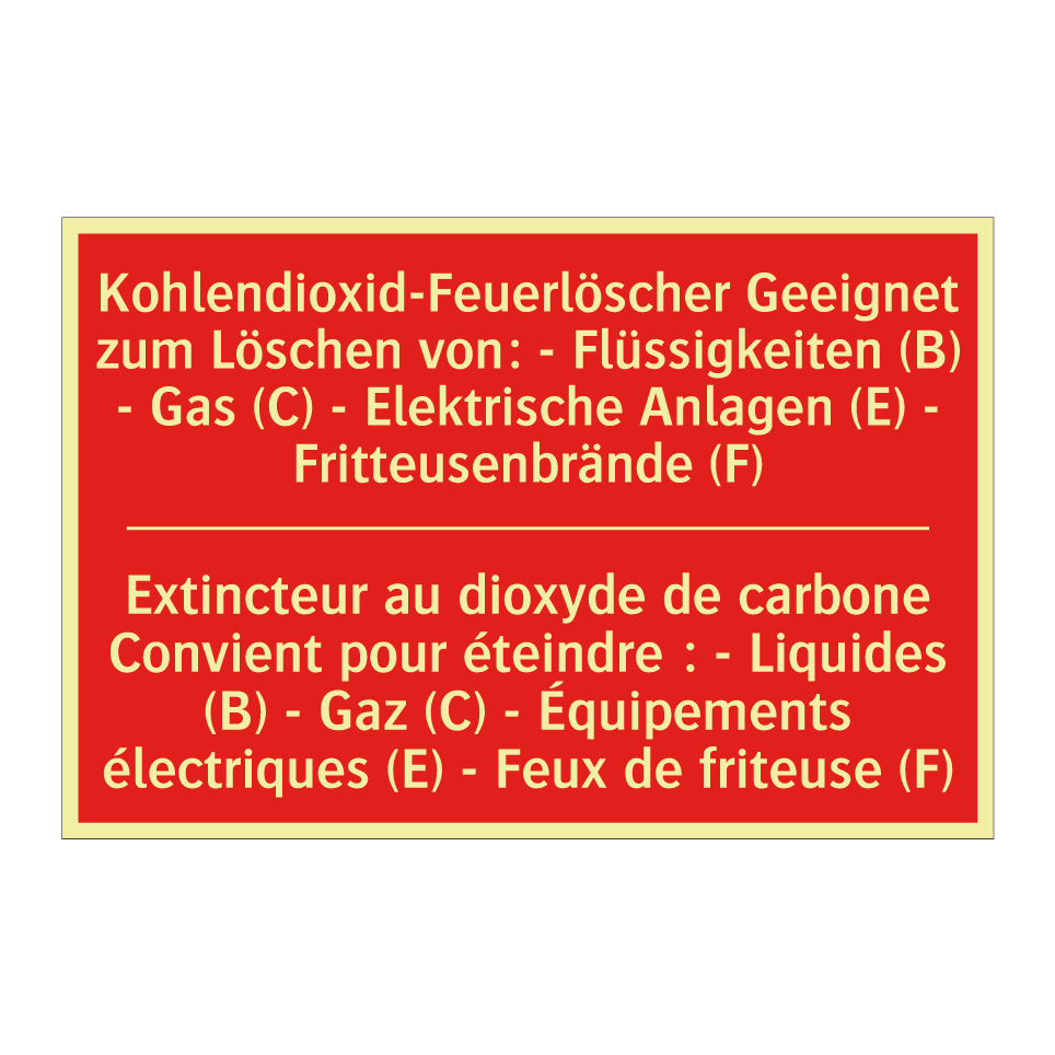 Kohlendioxid-Feuerlöscher Geeignet  /.../ - Extincteur au dioxyde de carbone  /.../