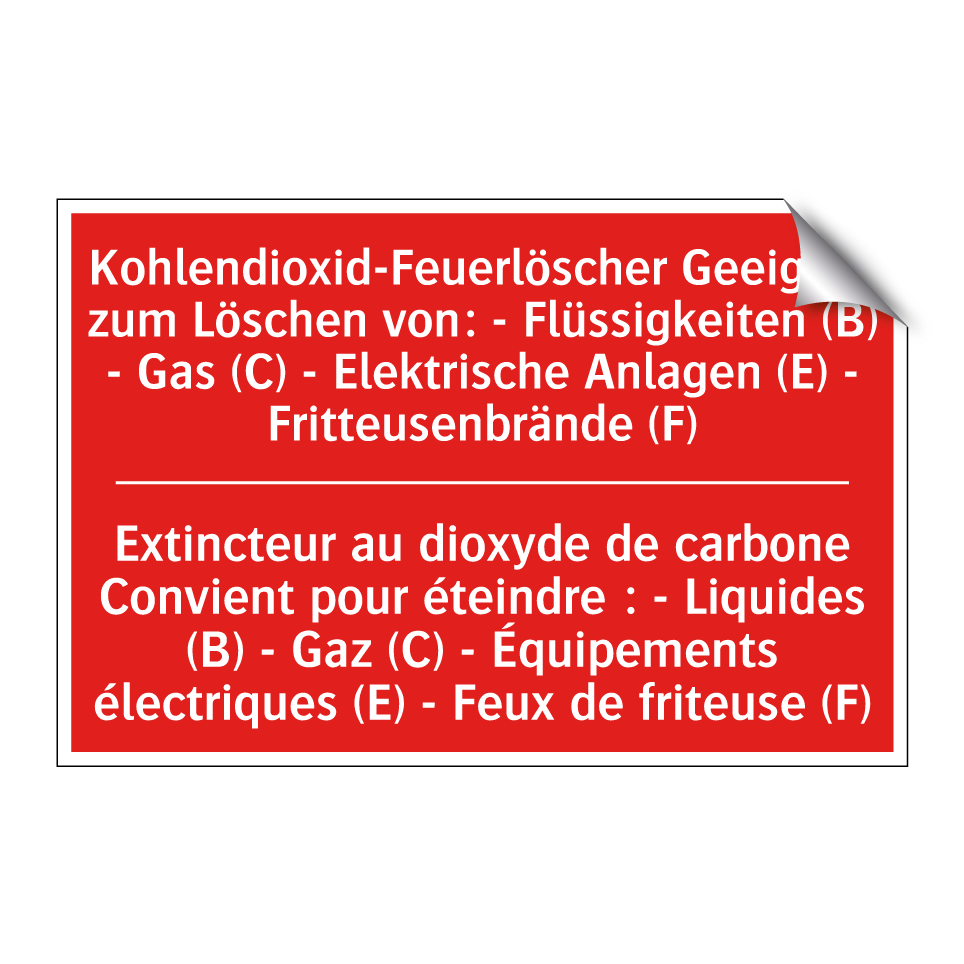 Kohlendioxid-Feuerlöscher Geeignet  /.../ - Extincteur au dioxyde de carbone  /.../