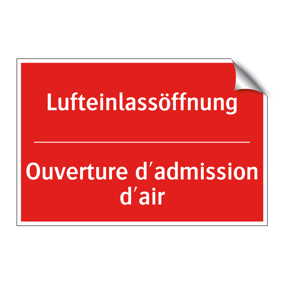 Lufteinlassöffnung - Ouverture d'admission d'air