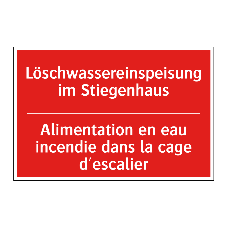 Löschwassereinspeisung im Stiegenhaus /.../ - Alimentation en eau incendie dans  /.../