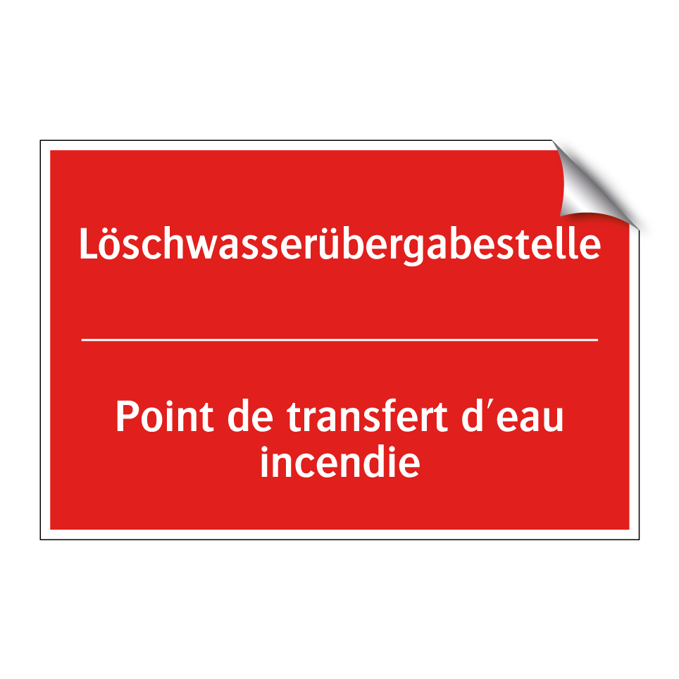 Löschwasserübergabestelle - Point de transfert d'eau incendie /.../