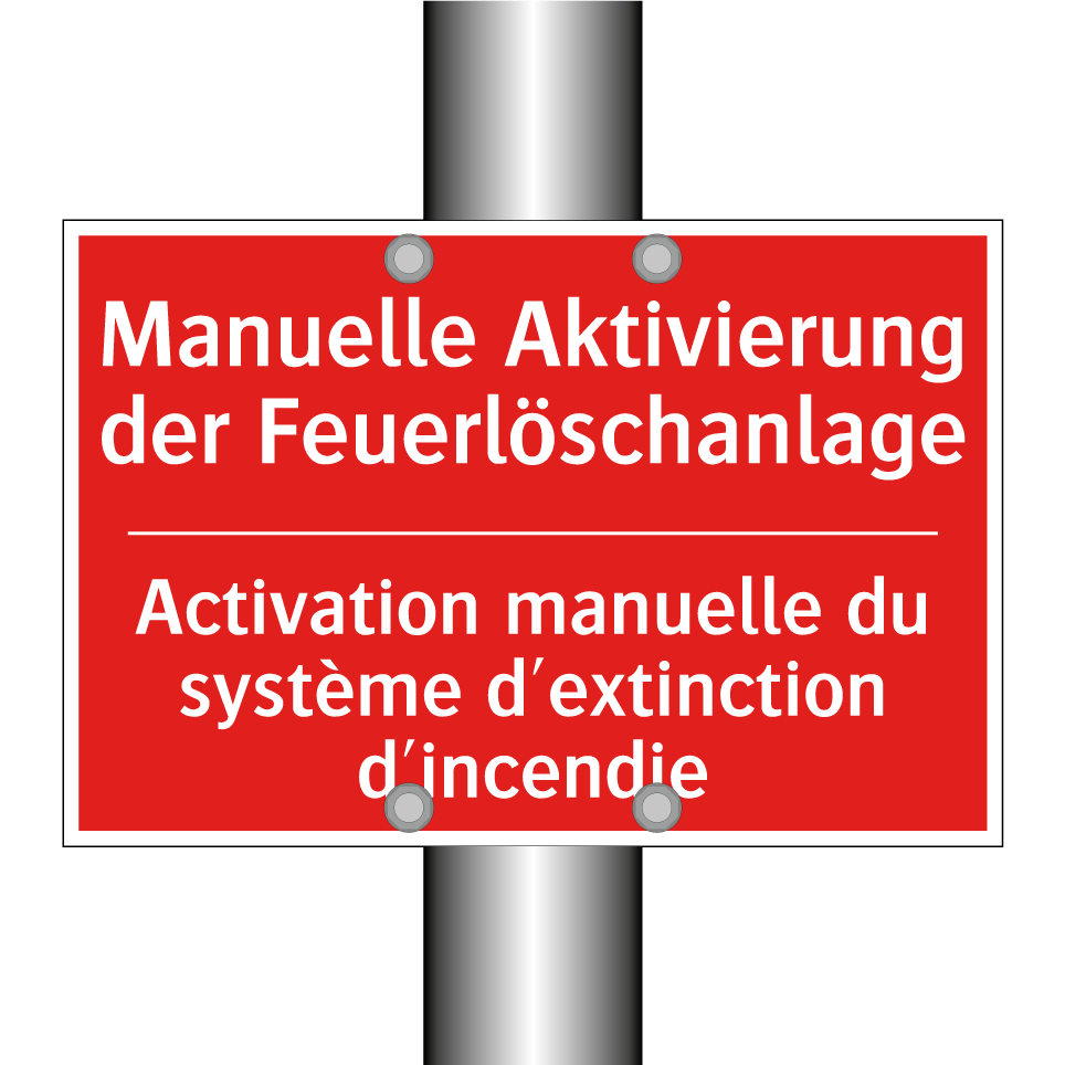 Manuelle Aktivierung der Feuerlöschanlage /.../ - Activation manuelle du système  /.../