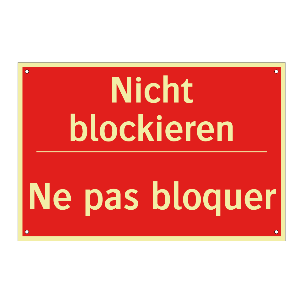 Nicht blockieren - Ne pas bloquer
