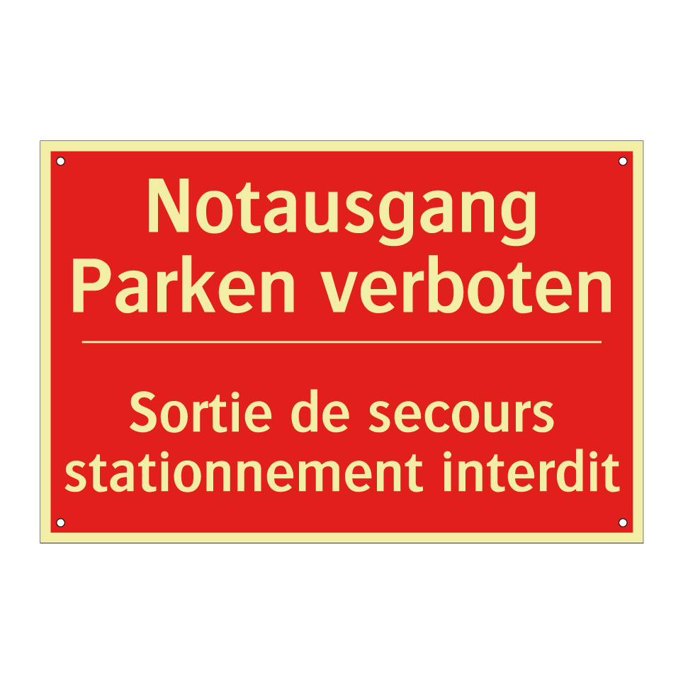 Notausgang Parken verboten - Sortie de secours stationnement  /.../