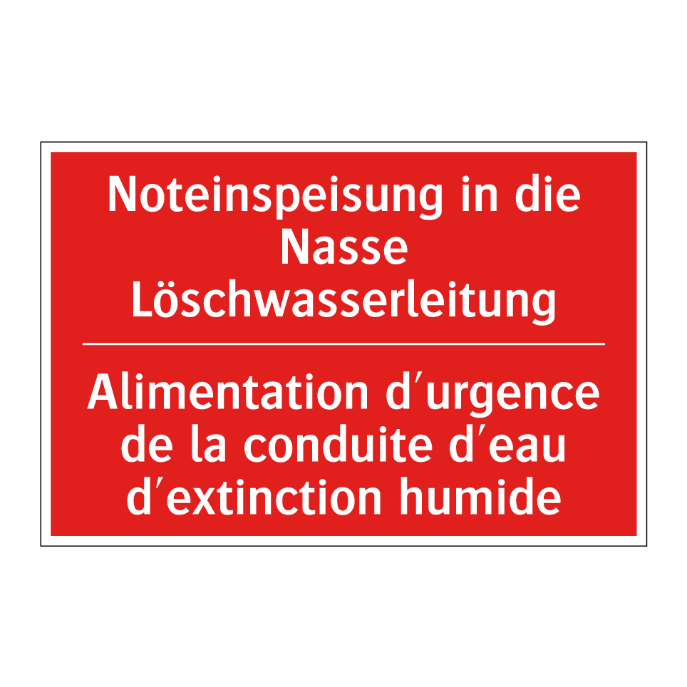 Noteinspeisung in die Nasse Löschwasserleitung /.../ - Alimentation d'urgence de la conduite  /.../