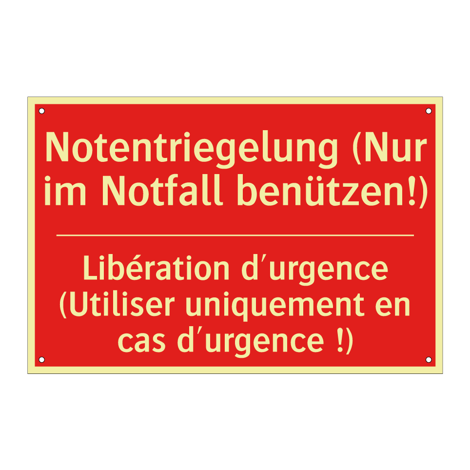 Notentriegelung (Nur im Notfall  /.../ - Libération d'urgence (Utiliser  /.../