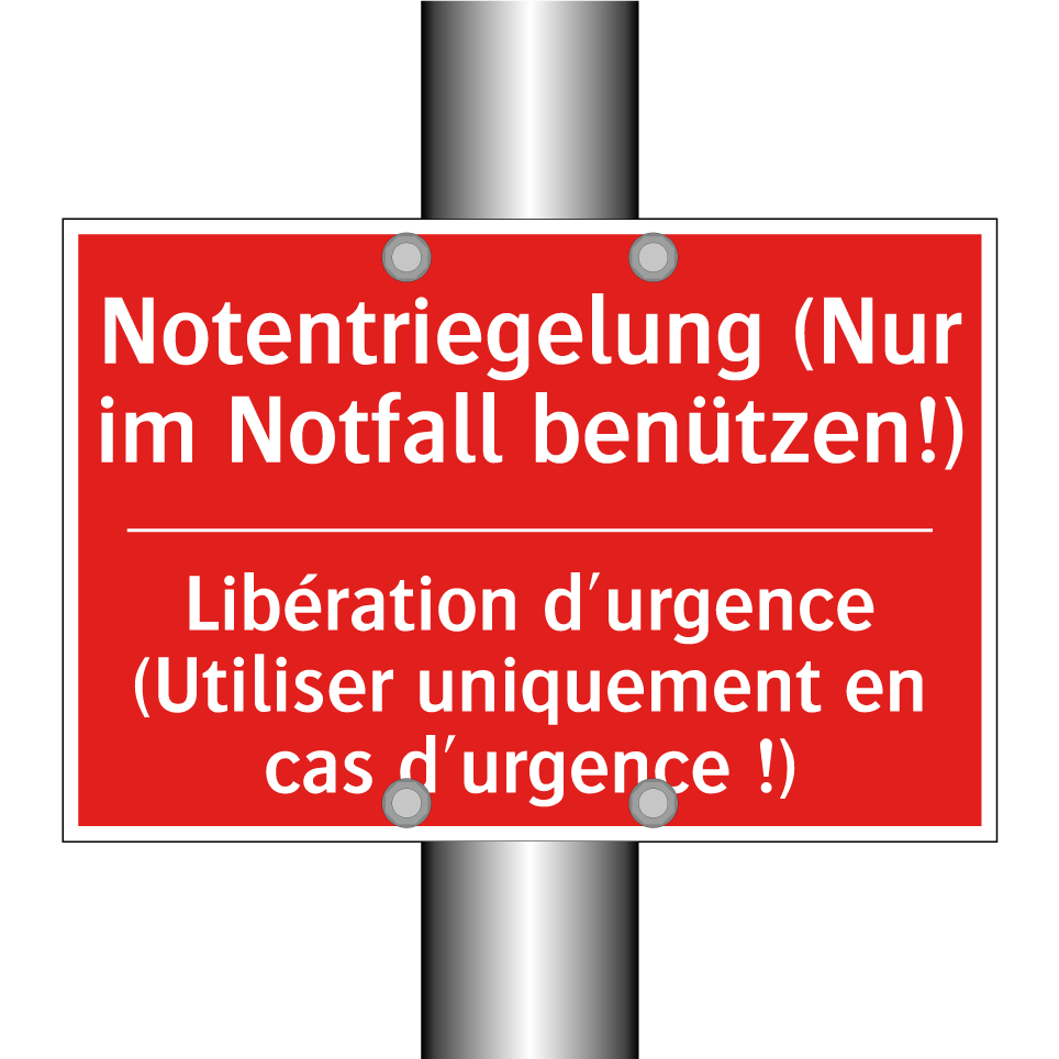 Notentriegelung (Nur im Notfall  /.../ - Libération d'urgence (Utiliser  /.../