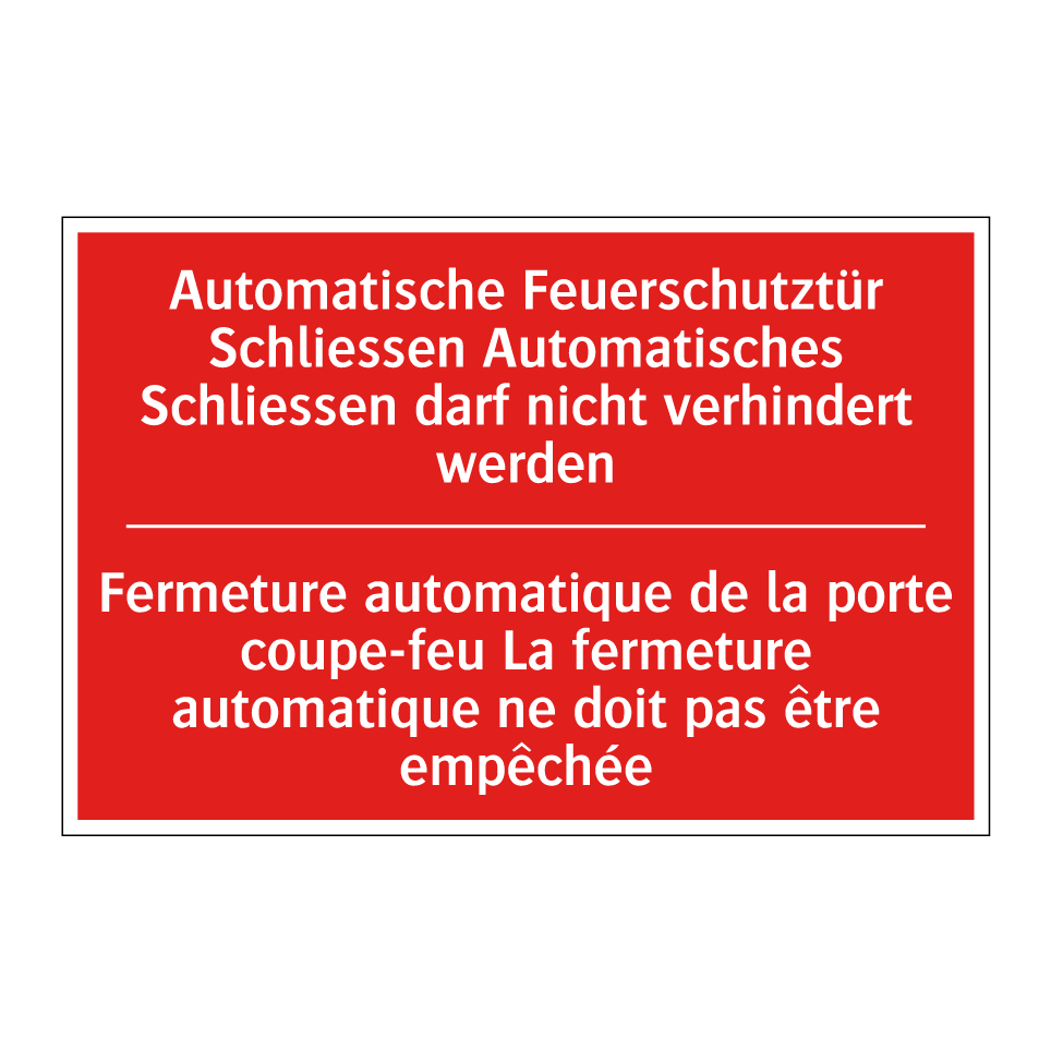 Automatische Feuerschutztür Schließen  /.../ - Fermeture automatique de la porte  /.../