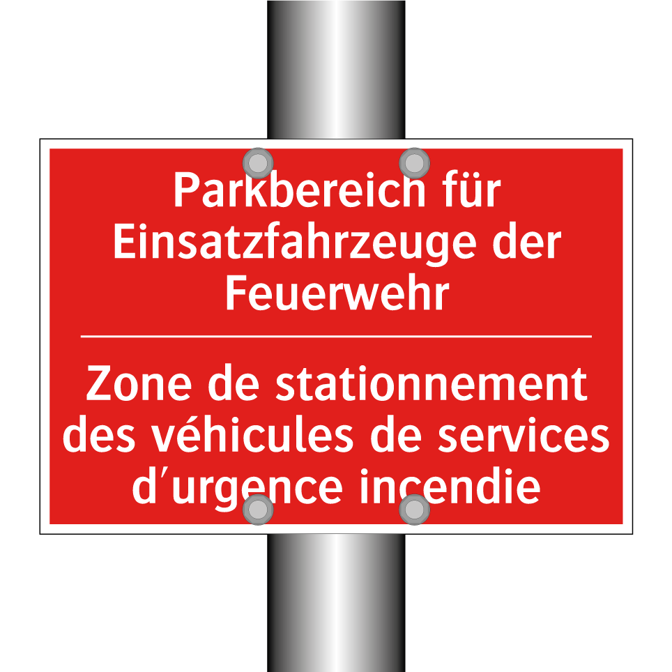 Parkbereich für Einsatzfahrzeuge  /.../ - Zone de stationnement des véhicules  /.../