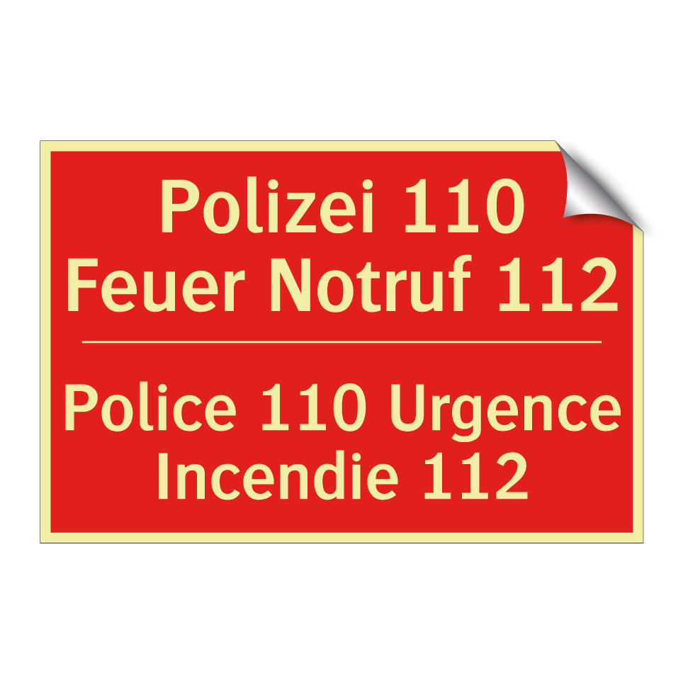 Polizei 110 Feuer Notruf 112 - Police 110 Urgence Incendie 112 /.../