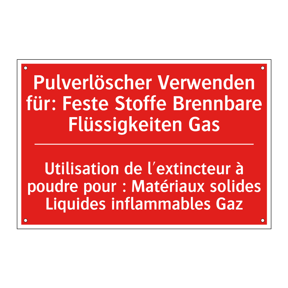 Pulverlöscher Verwenden für: Feste  /.../ - Utilisation de l'extincteur à  /.../