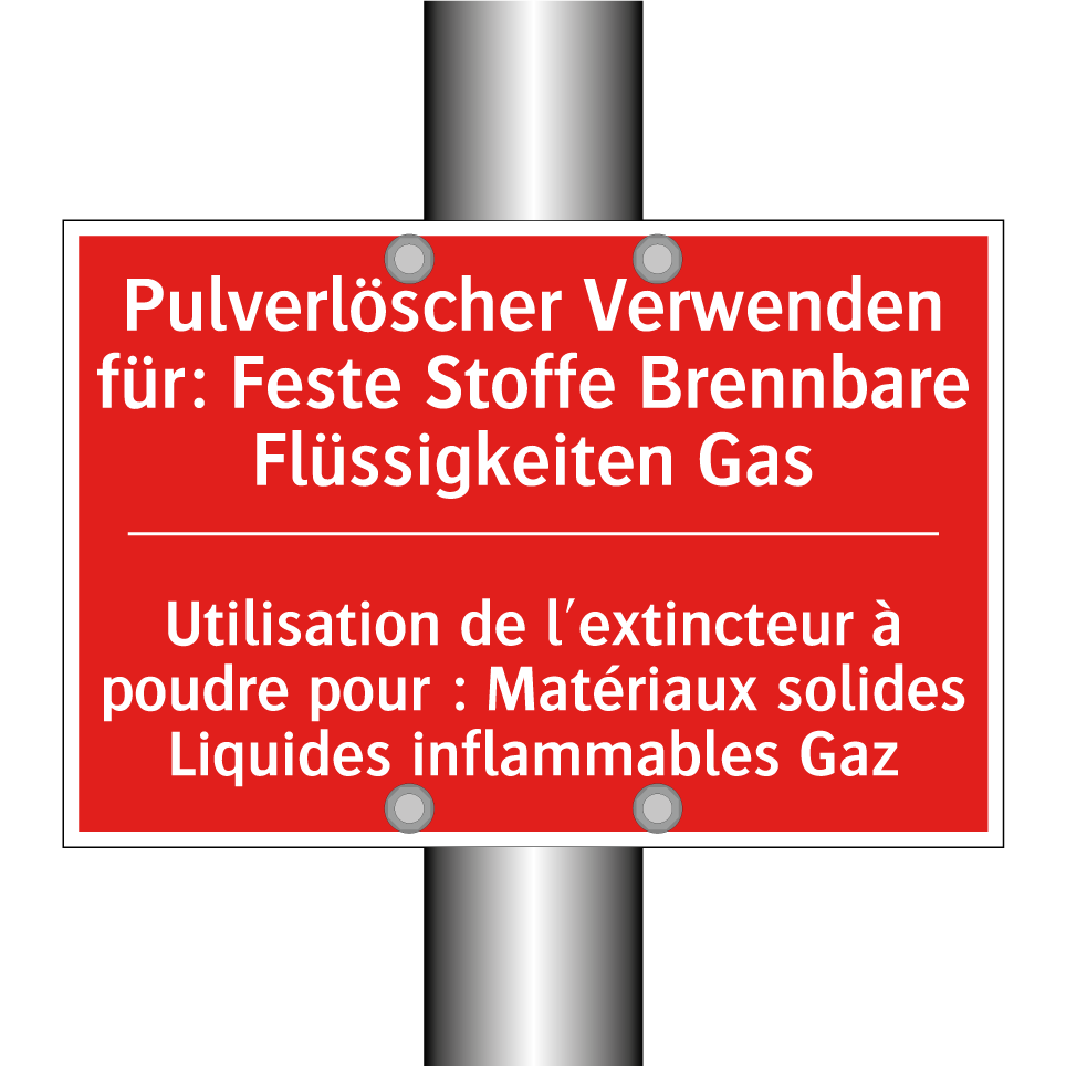 Pulverlöscher Verwenden für: Feste  /.../ - Utilisation de l'extincteur à  /.../