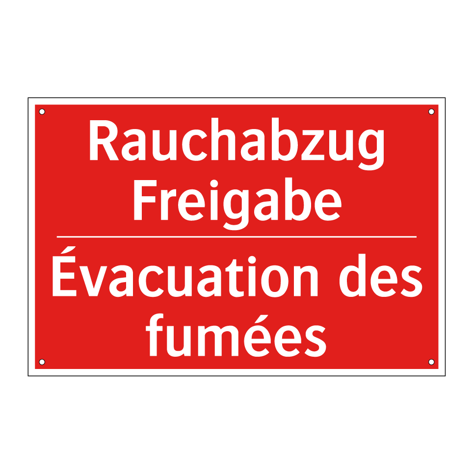 Rauchabzug Freigabe - Évacuation des fumées
