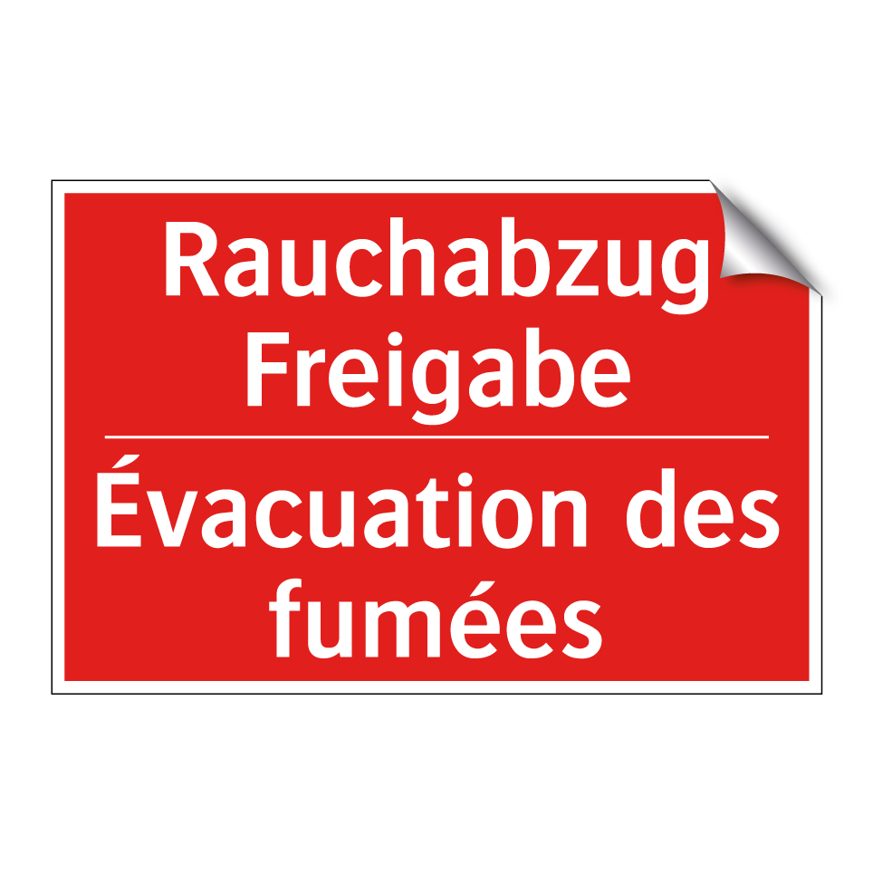 Rauchabzug Freigabe - Évacuation des fumées