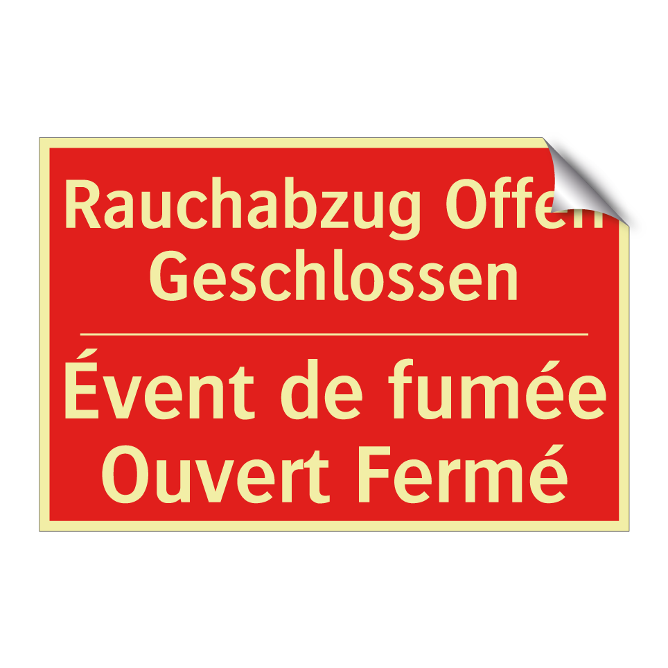 Rauchabzug Offen Geschlossen - Évent de fumée Ouvert Fermé