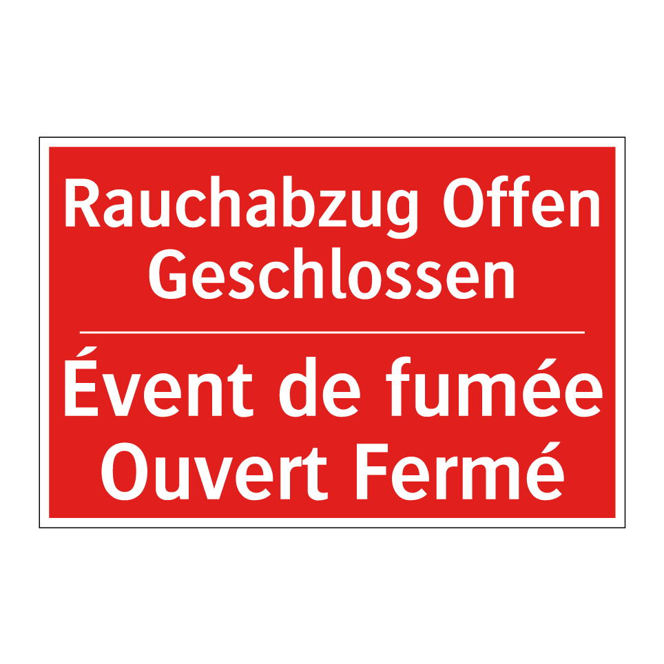Rauchabzug Offen Geschlossen - Évent de fumée Ouvert Fermé