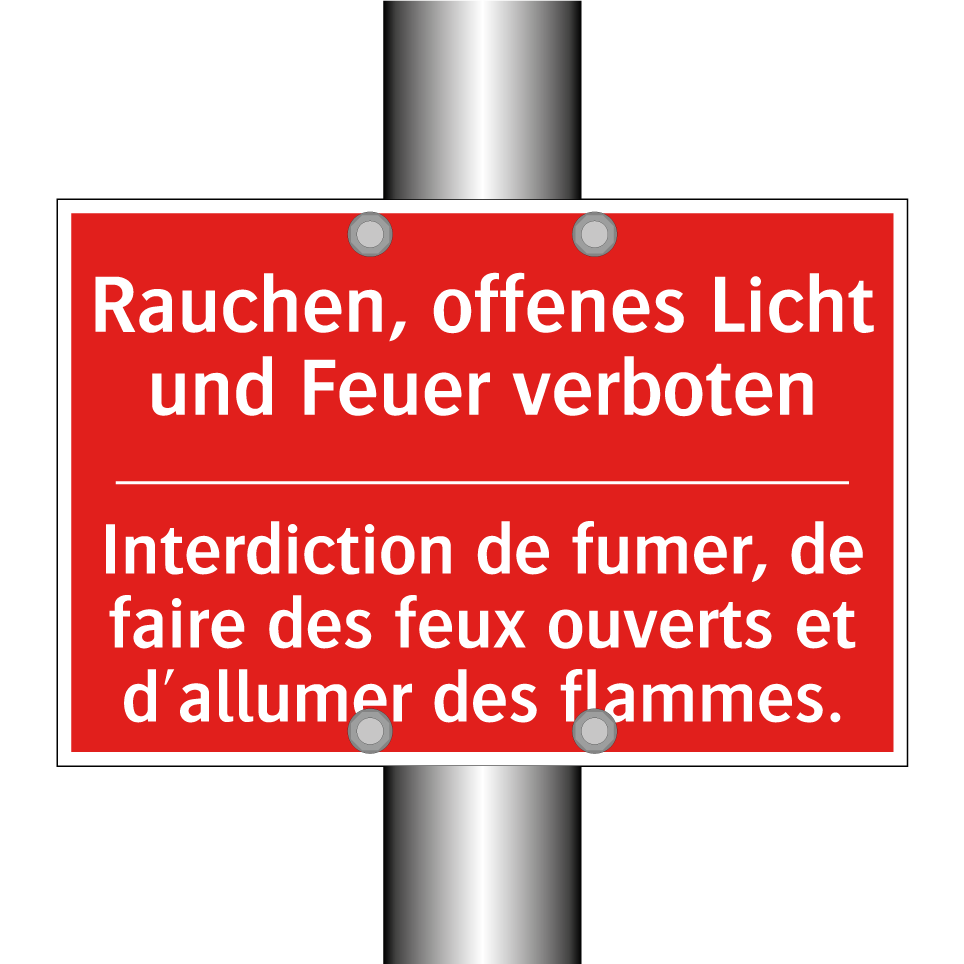Rauchen, offenes Licht und Feuer  /.../ - Interdiction de fumer, de faire  /.../
