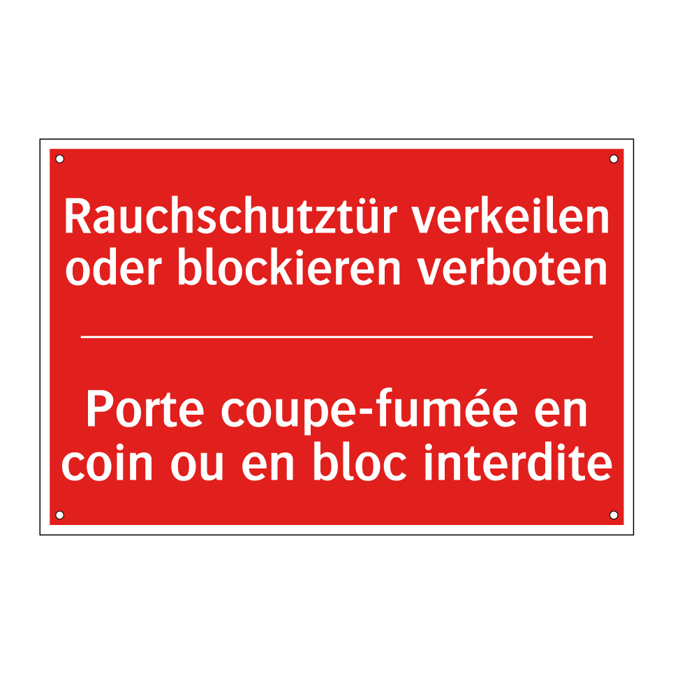 Rauchschutztür verkeilen oder  /.../ - Porte coupe-fumée en coin ou en  /.../