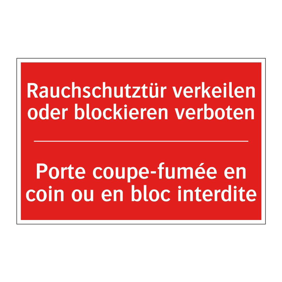 Rauchschutztür verkeilen oder  /.../ - Porte coupe-fumée en coin ou en  /.../