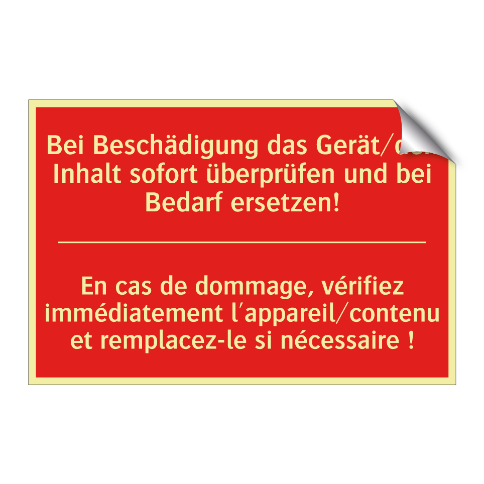 Bei Beschädigung das Gerät/den  /.../ - En cas de dommage, vérifiez immédiatement  /.../