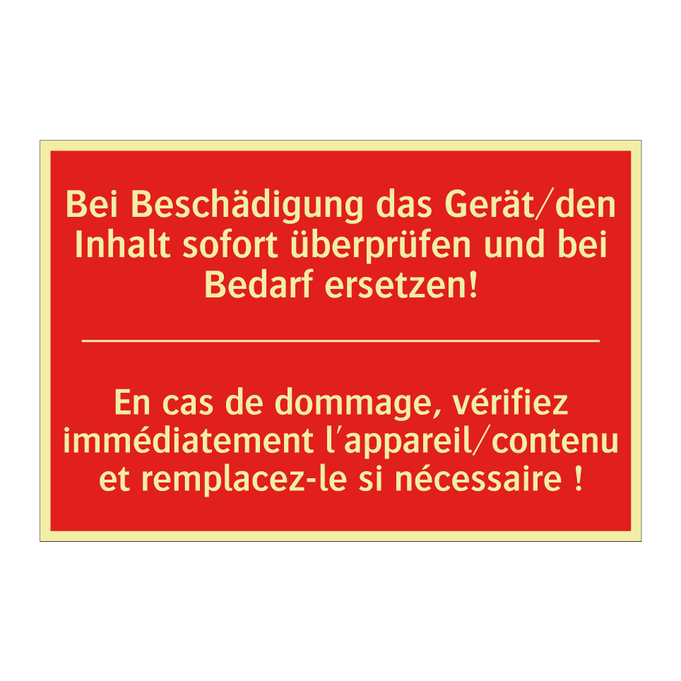 Bei Beschädigung das Gerät/den  /.../ - En cas de dommage, vérifiez immédiatement  /.../