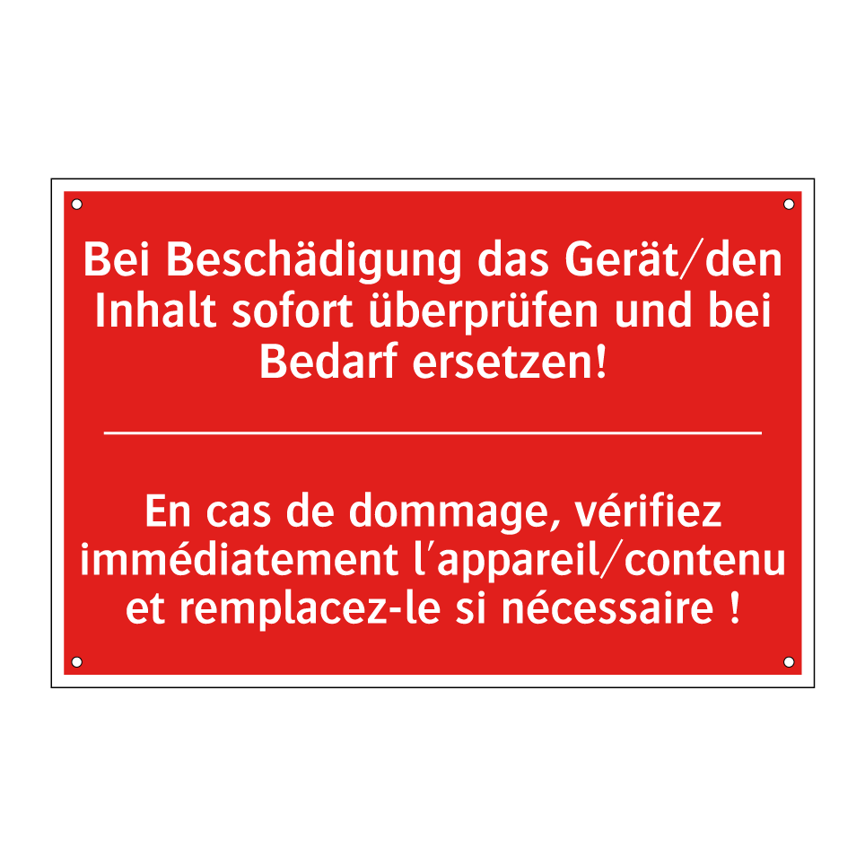 Bei Beschädigung das Gerät/den  /.../ - En cas de dommage, vérifiez immédiatement  /.../