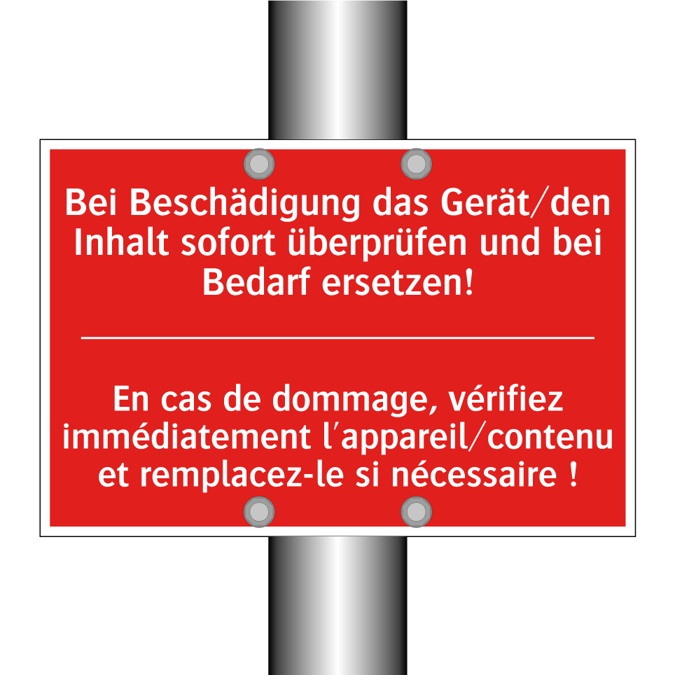 Bei Beschädigung das Gerät/den  /.../ - En cas de dommage, vérifiez immédiatement  /.../