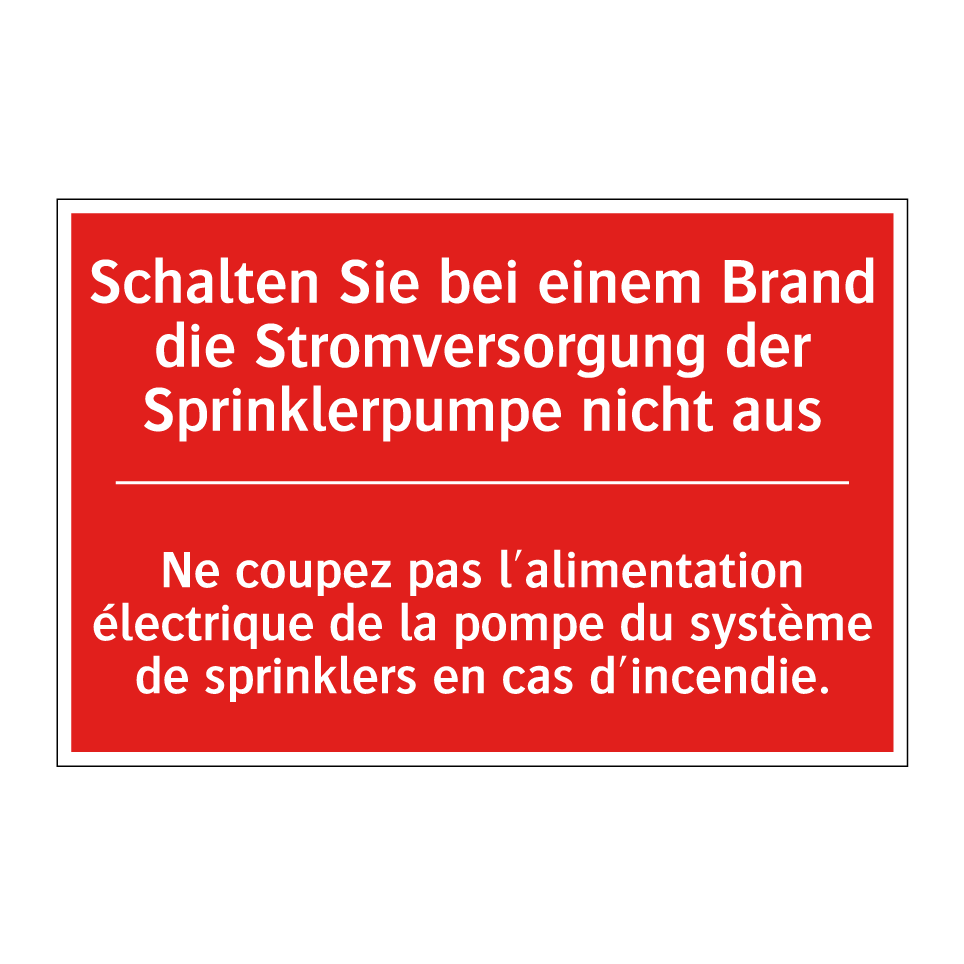 Schalten Sie bei einem Brand die  /.../ - Ne coupez pas l'alimentation électrique  /.../