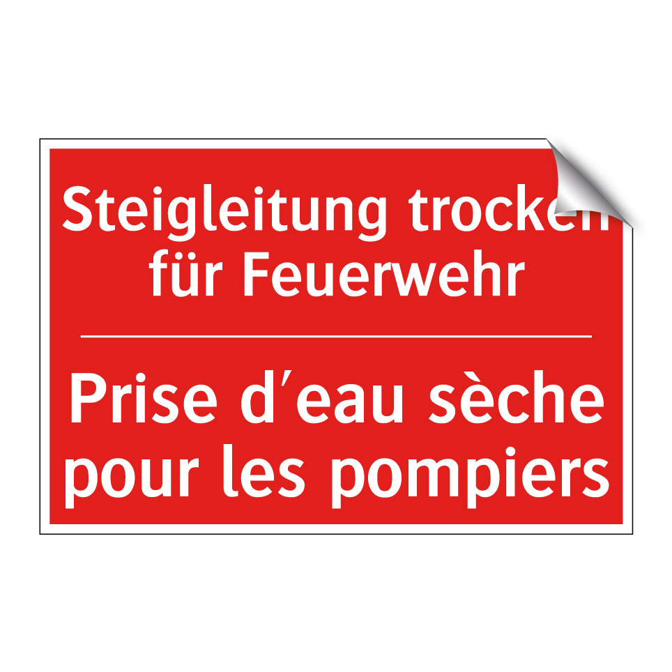 Steigleitung trocken für Feuerwehr /.../ - Prise d'eau sèche pour les pompiers /.../