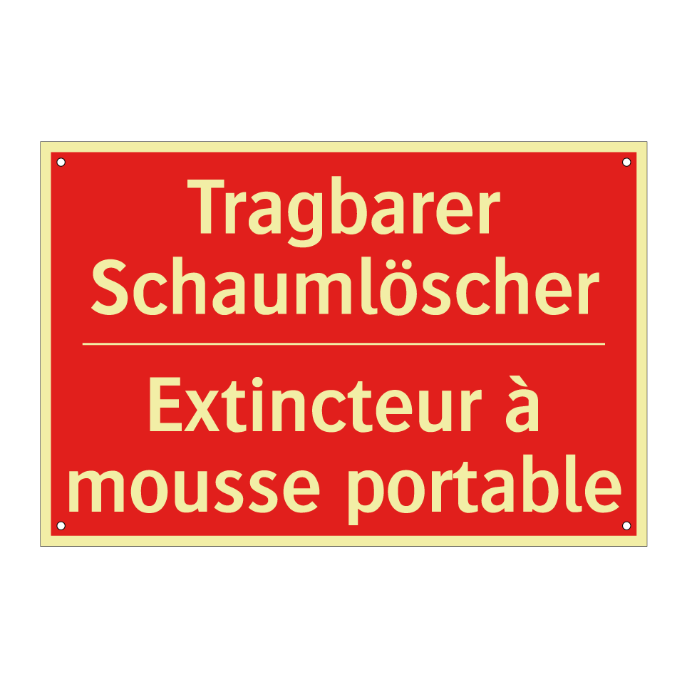 Tragbarer Schaumlöscher - Extincteur à mousse portable